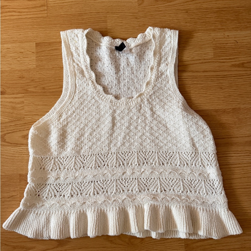 H&M Cream Lace Tank Top